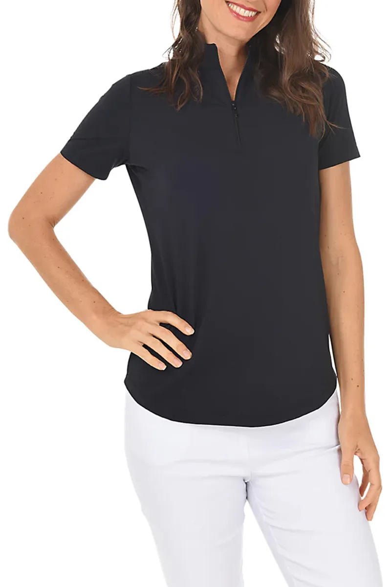 Short Sleeve Mock Neck Top