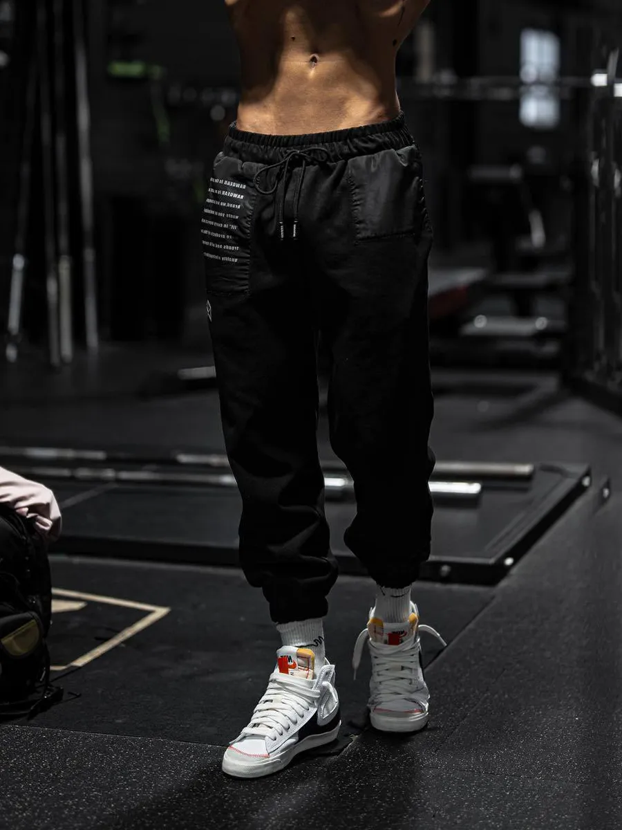 Men's loose letter print jogging pants