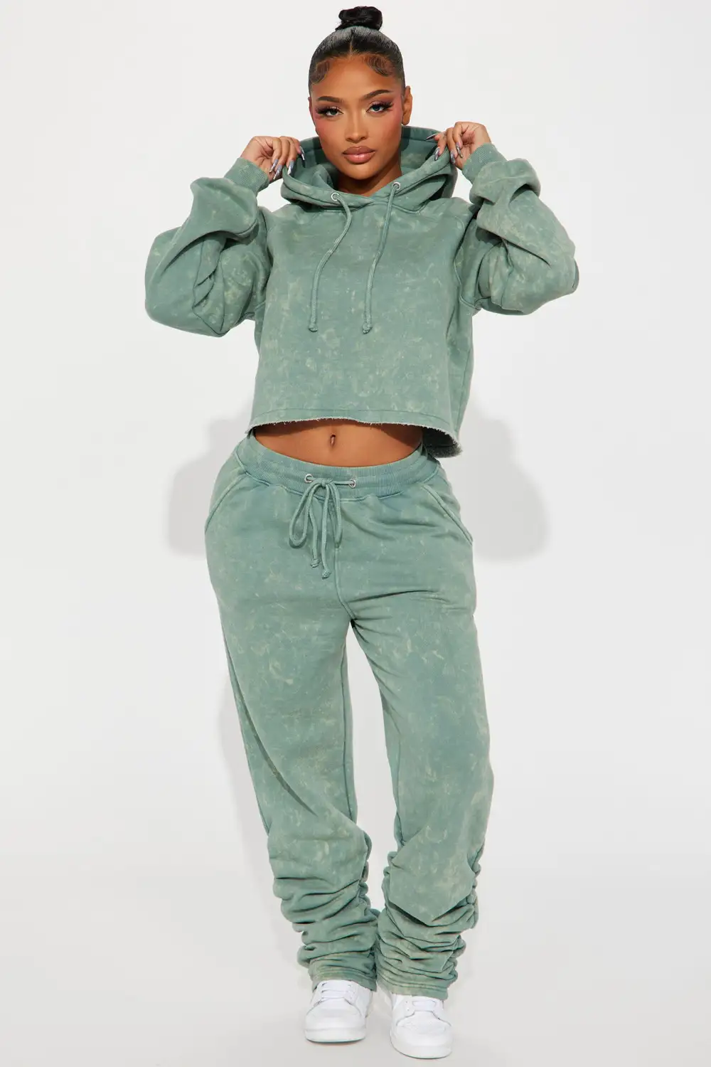 My Time Mineral Wash Jogger Set - Sage