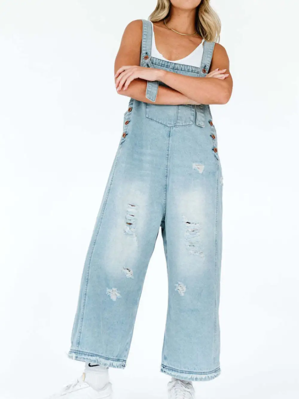 Casual Denim Wide Leg Overalls
