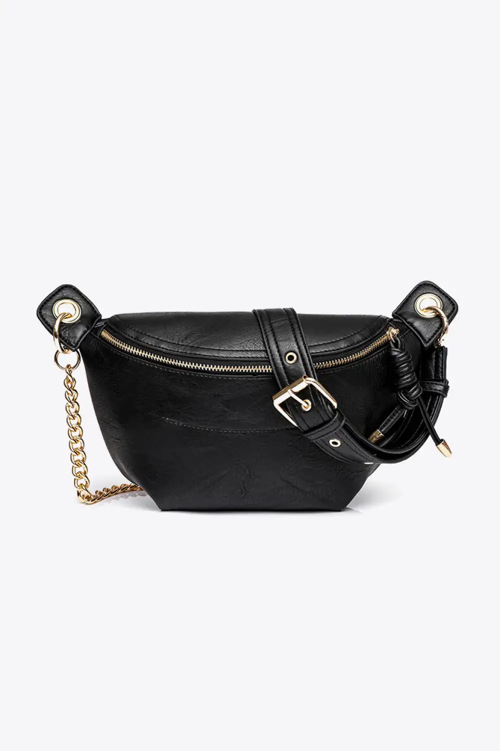Chain Strap Faux Leather Crossbody Bag