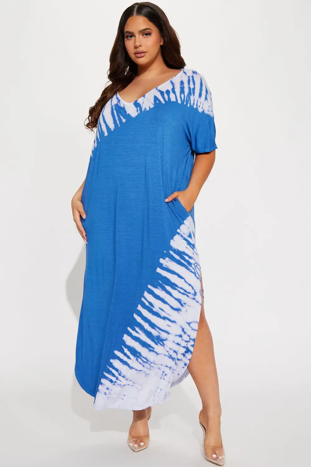 Delilah Tie Dye Maxi Dress - Blue