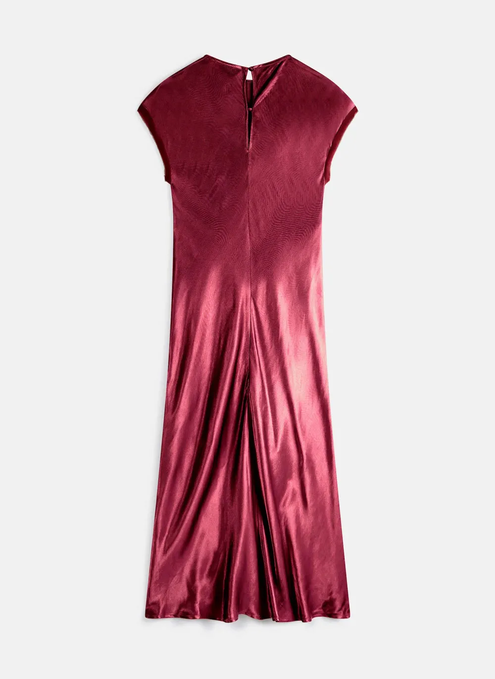 Casual Style Crew Neck Satin Midi Dress