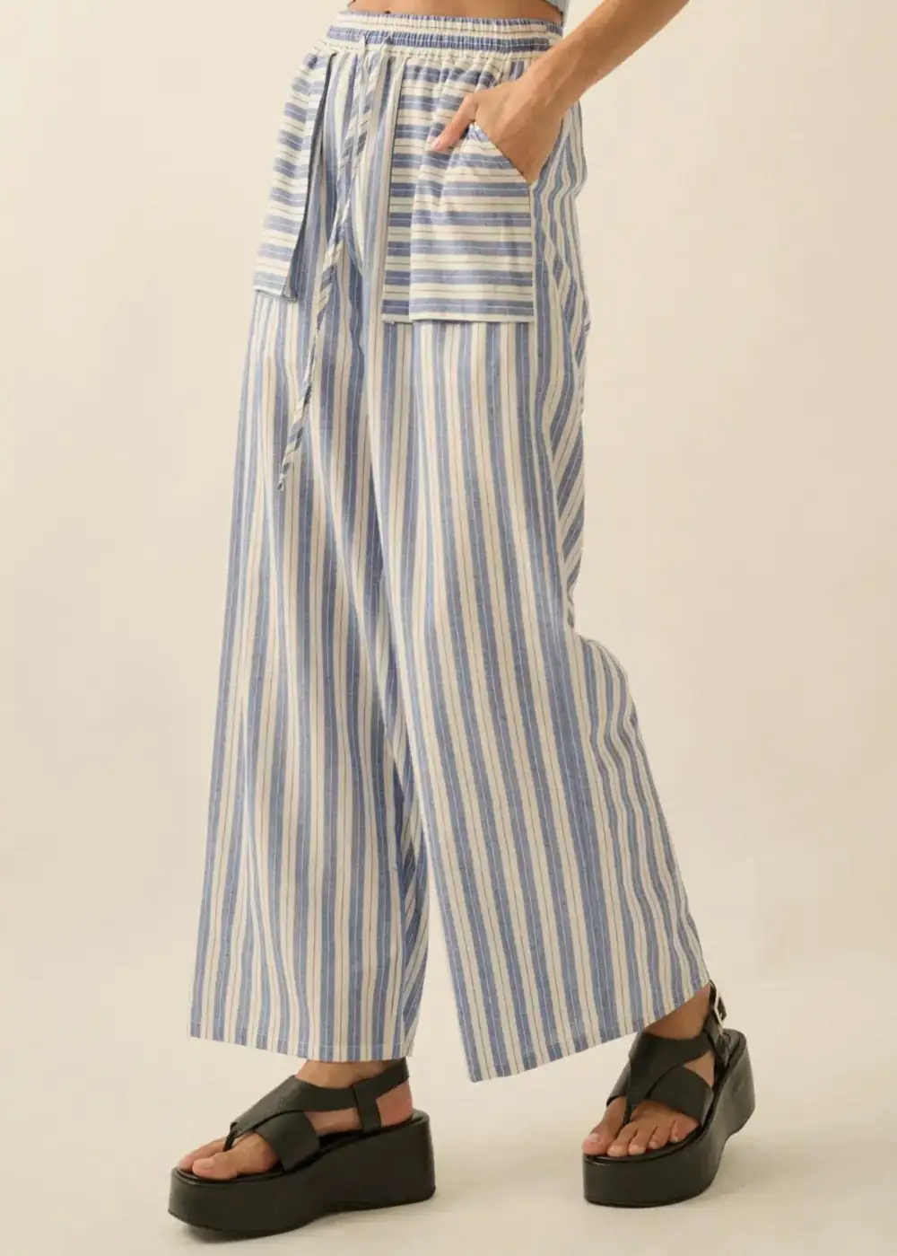 Poet Stripe Wide Leg Pants