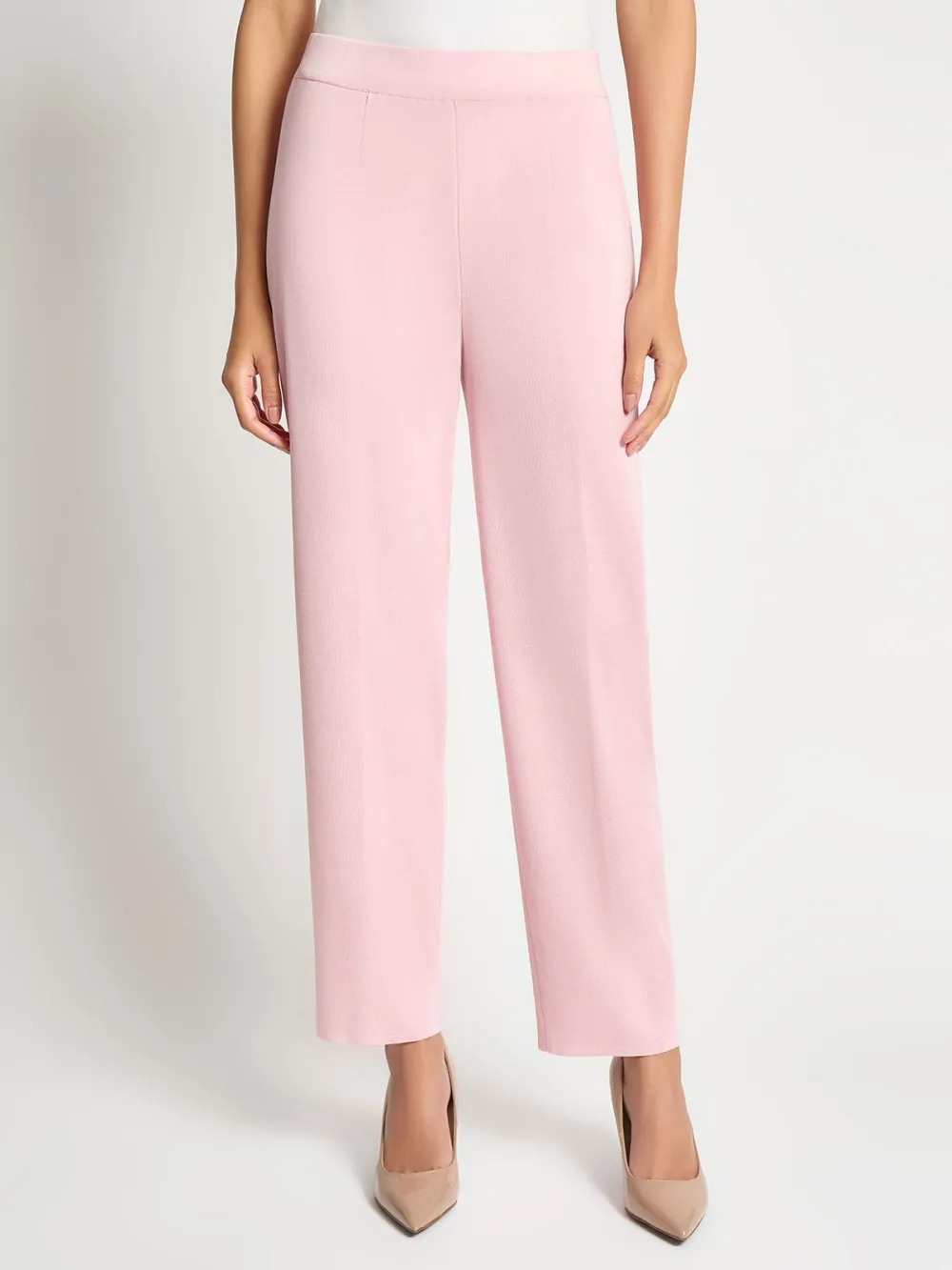 Mid Waist Straight Leg Pants