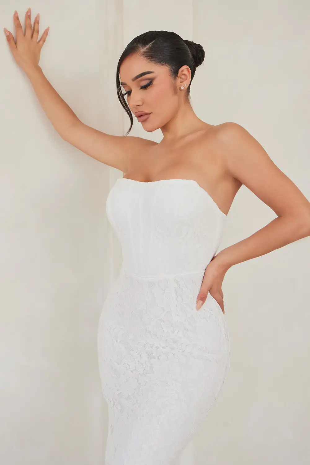 Sarah Lace Maxi Gown - White