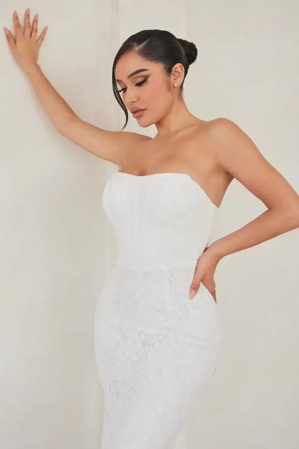 Sarah Lace Maxi Gown - White