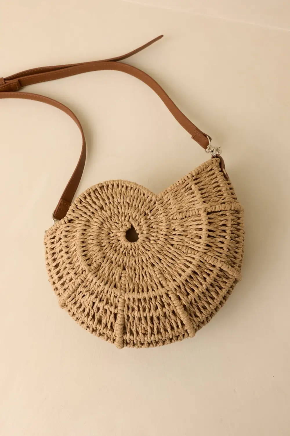 Woven Faux Leather Crossbody Bag
