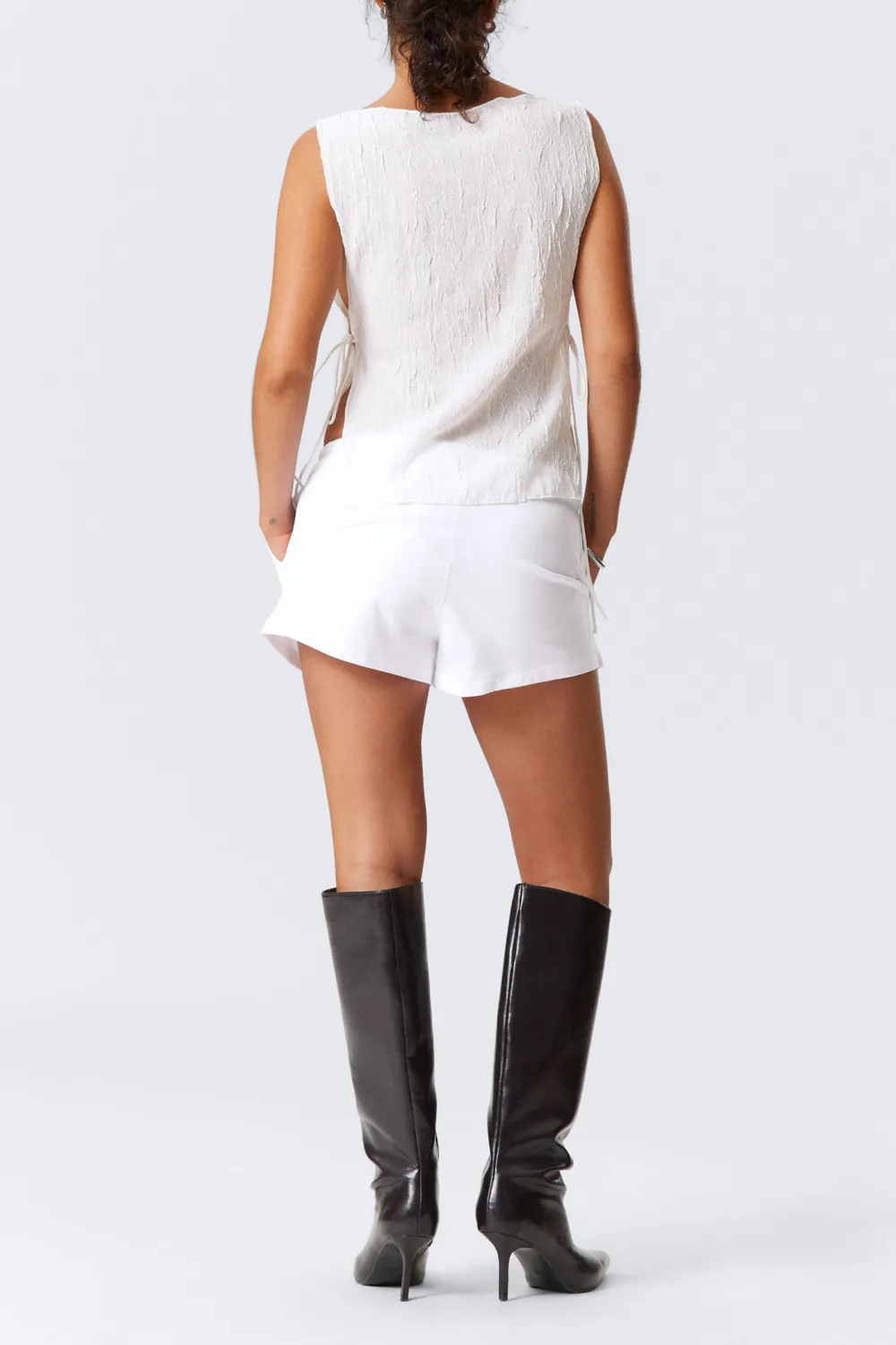 Side Tied Boat Neck Top