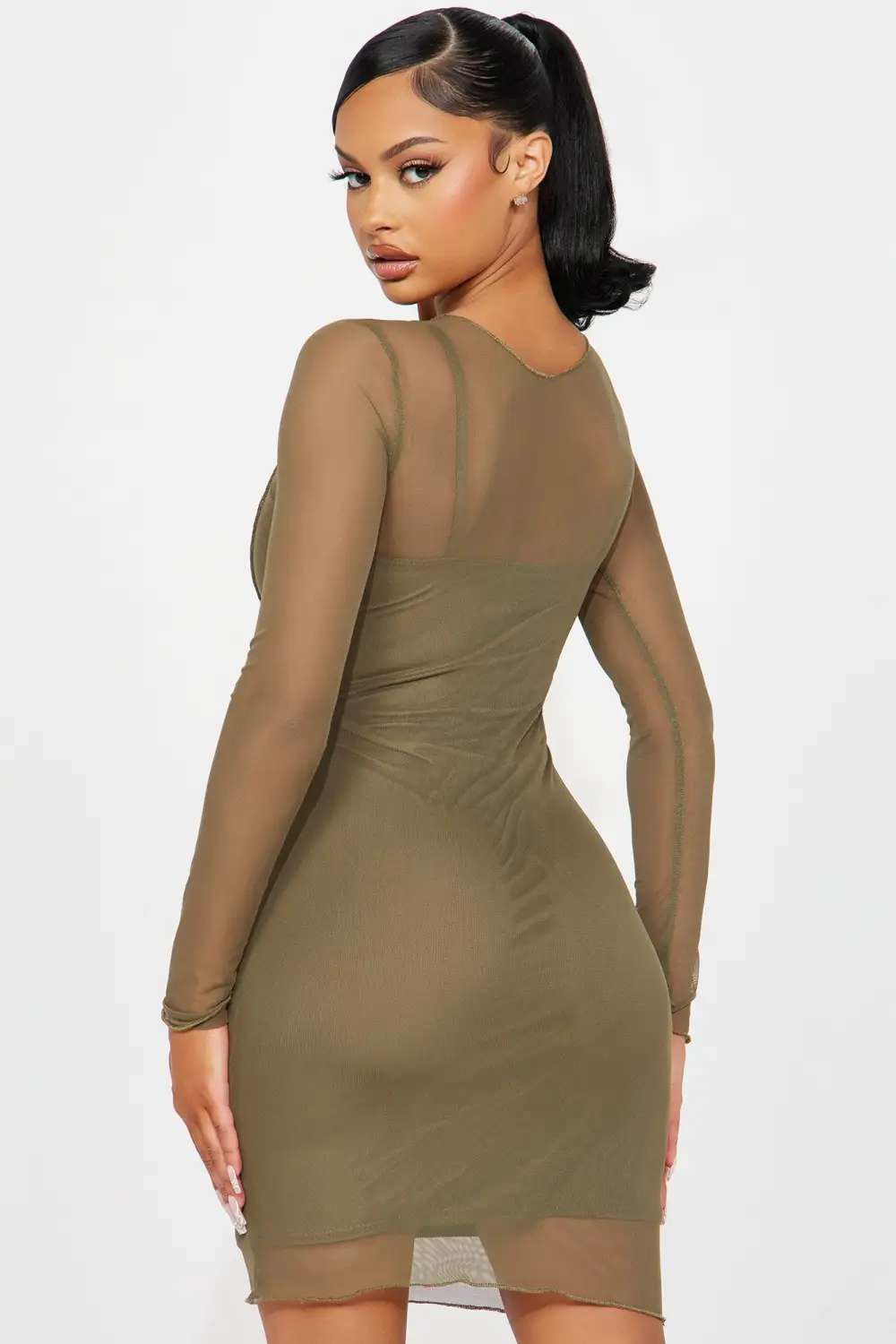 Feeling Fun Mesh Mini Dress - Green