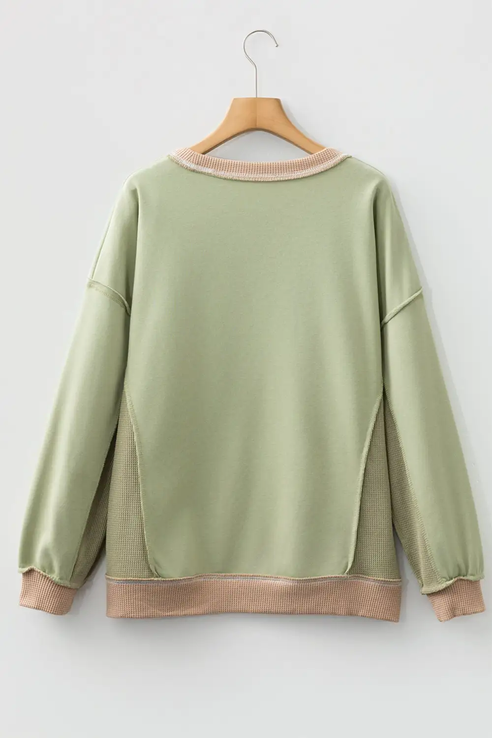 Relaxed Patchwork Waffle Knit Sweatshirt