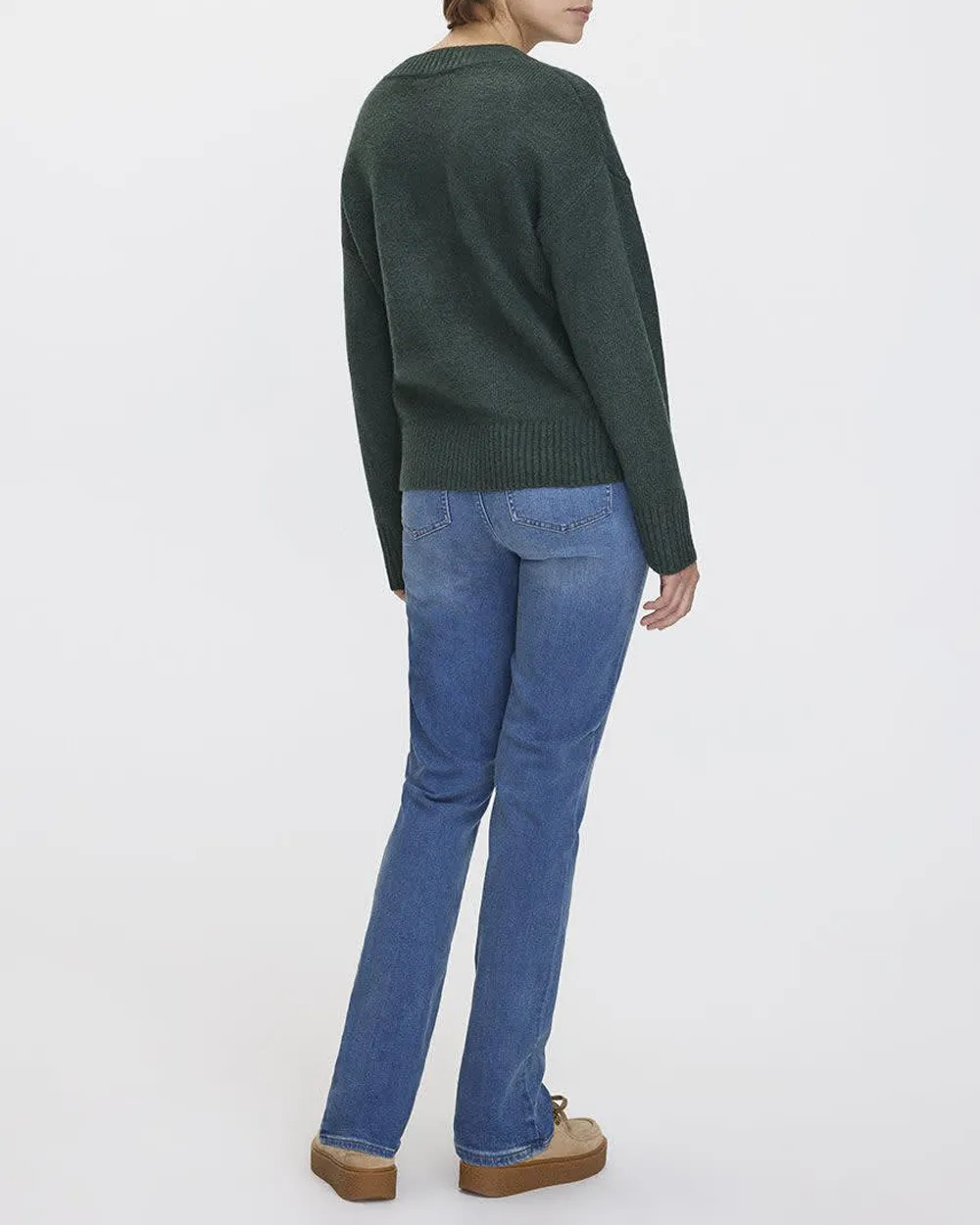Plush Soft Long-Sleeve V-Neck Sweater
