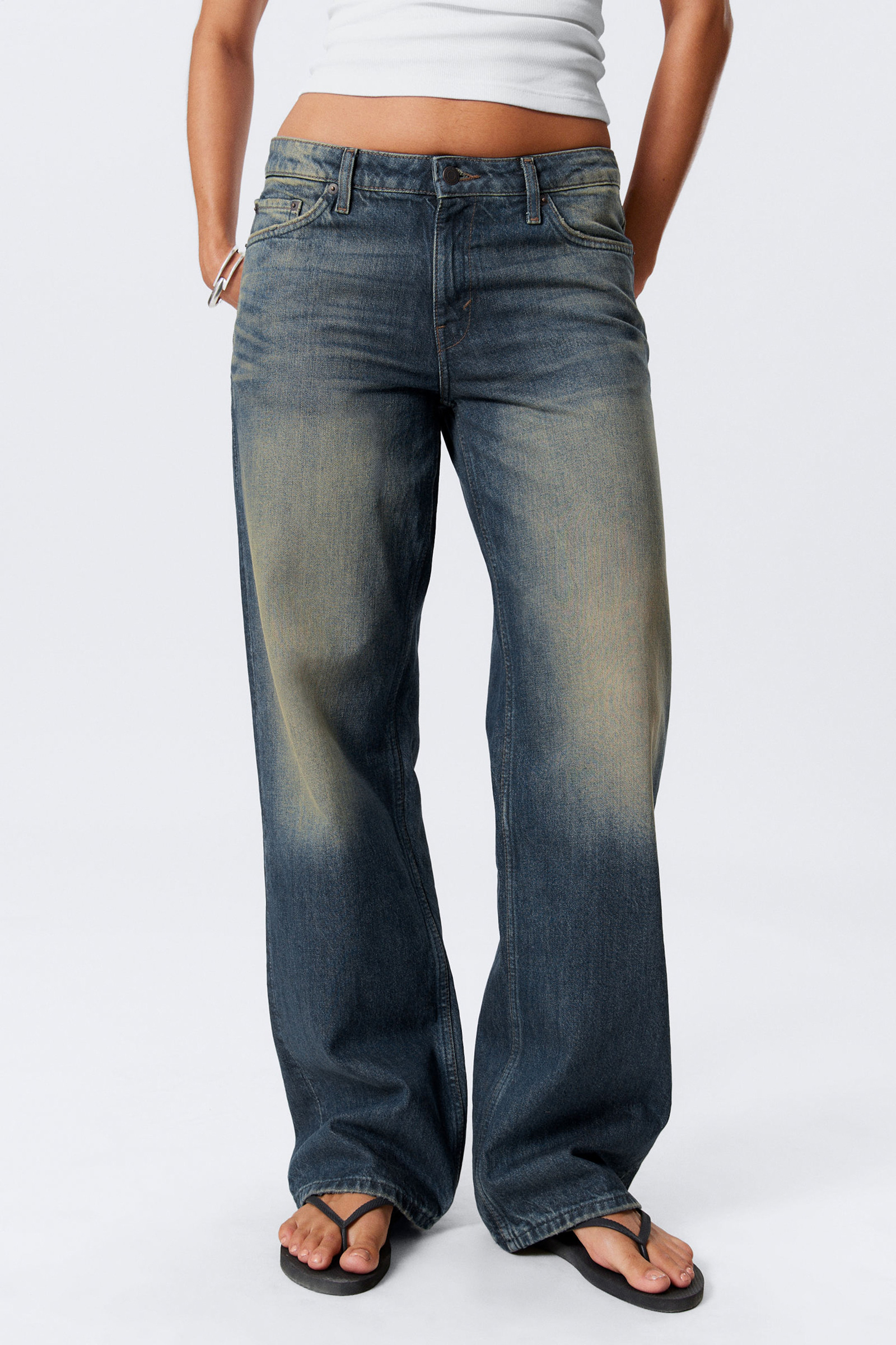 Button Up Wide Leg Jeans