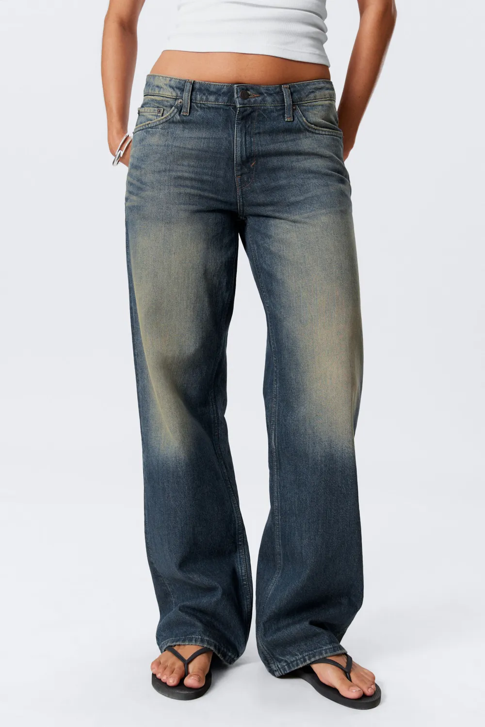 Button Up Wide Leg Jeans