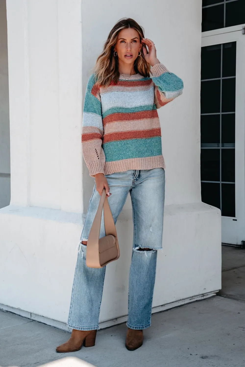 Fresh Start Multi Striped Sweater