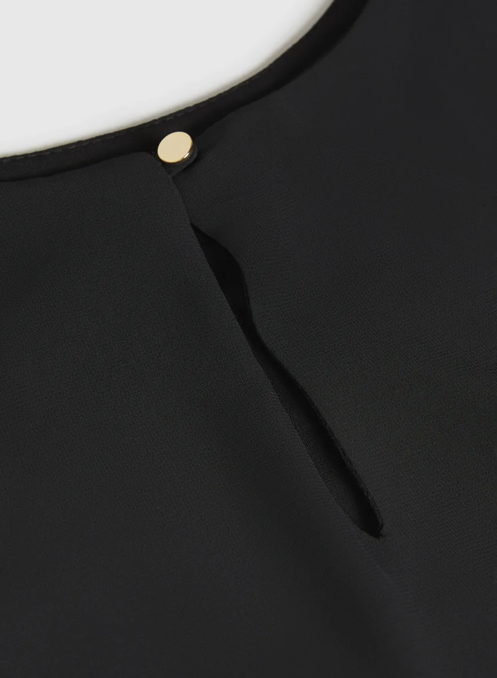 Asymmetric Black Chiffon Top