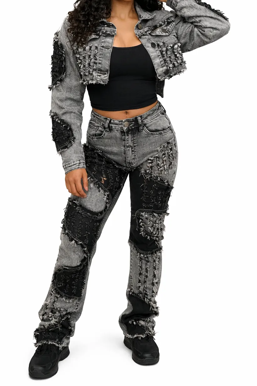 Everyday Patch Jean Women's Pants Set