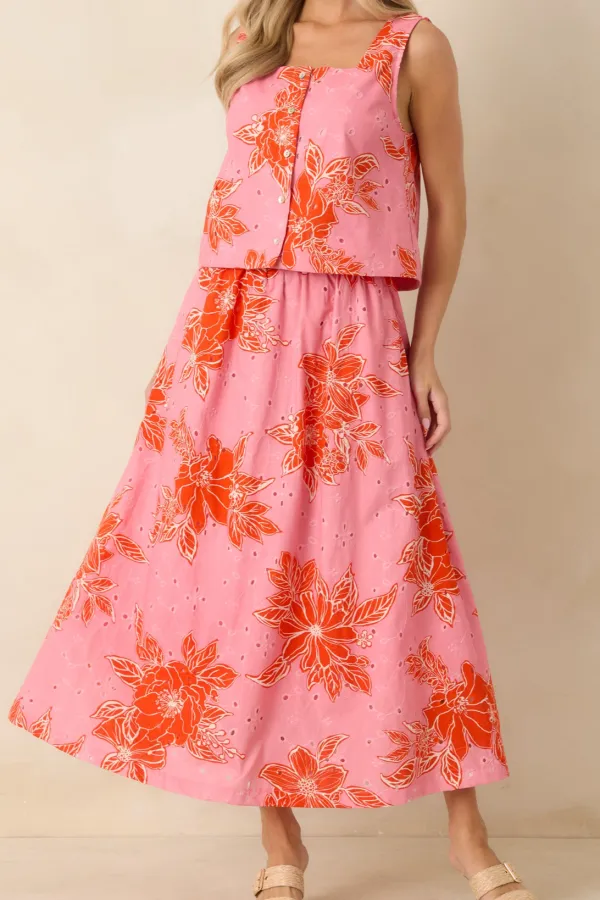 Floral One Of Those Days Floral Cotton Maxi Skirt
