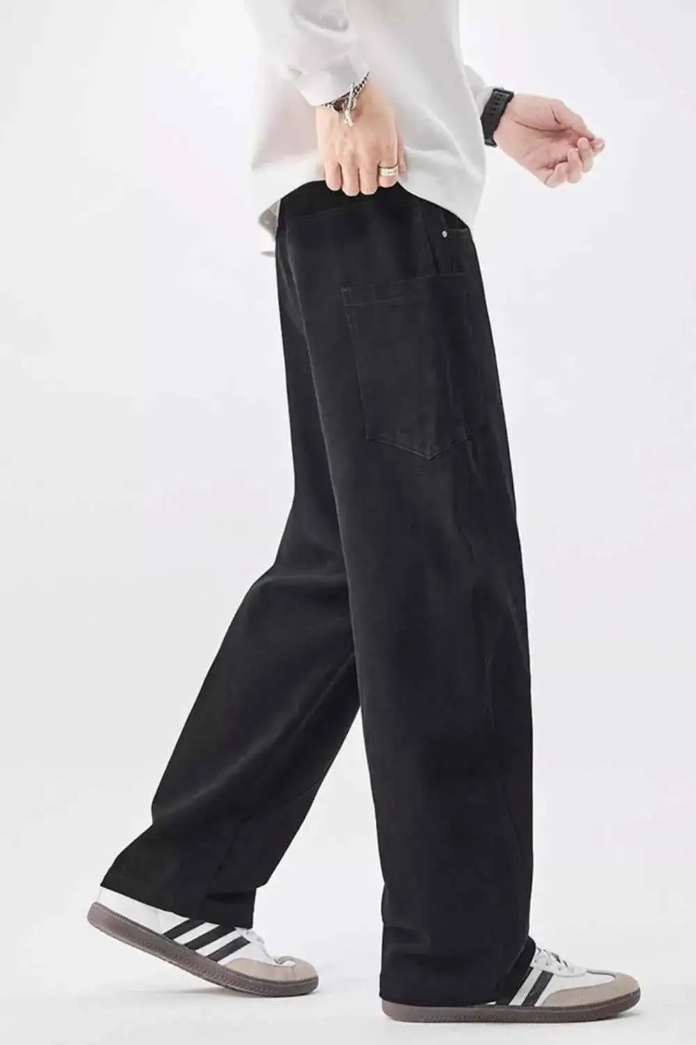 Loose Fit Drawstring Waist Jeans