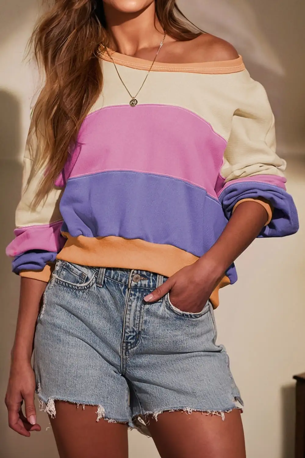 Patchwork Drop Shoulder Sweatshirt