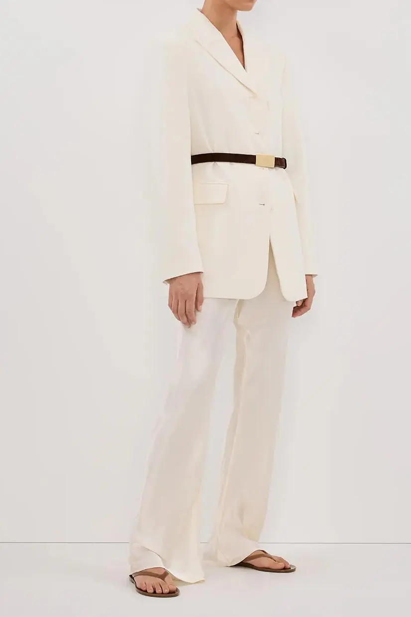 CREAM SATIN PANT