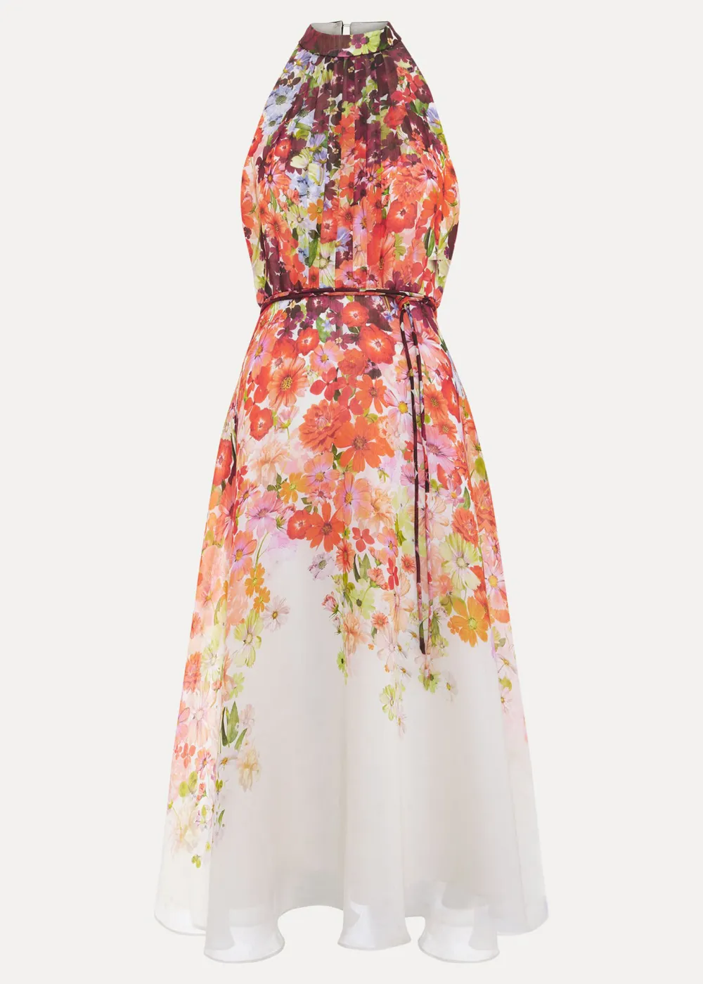Classic And Trendy Sleeveless High-Neck Art Print Dress