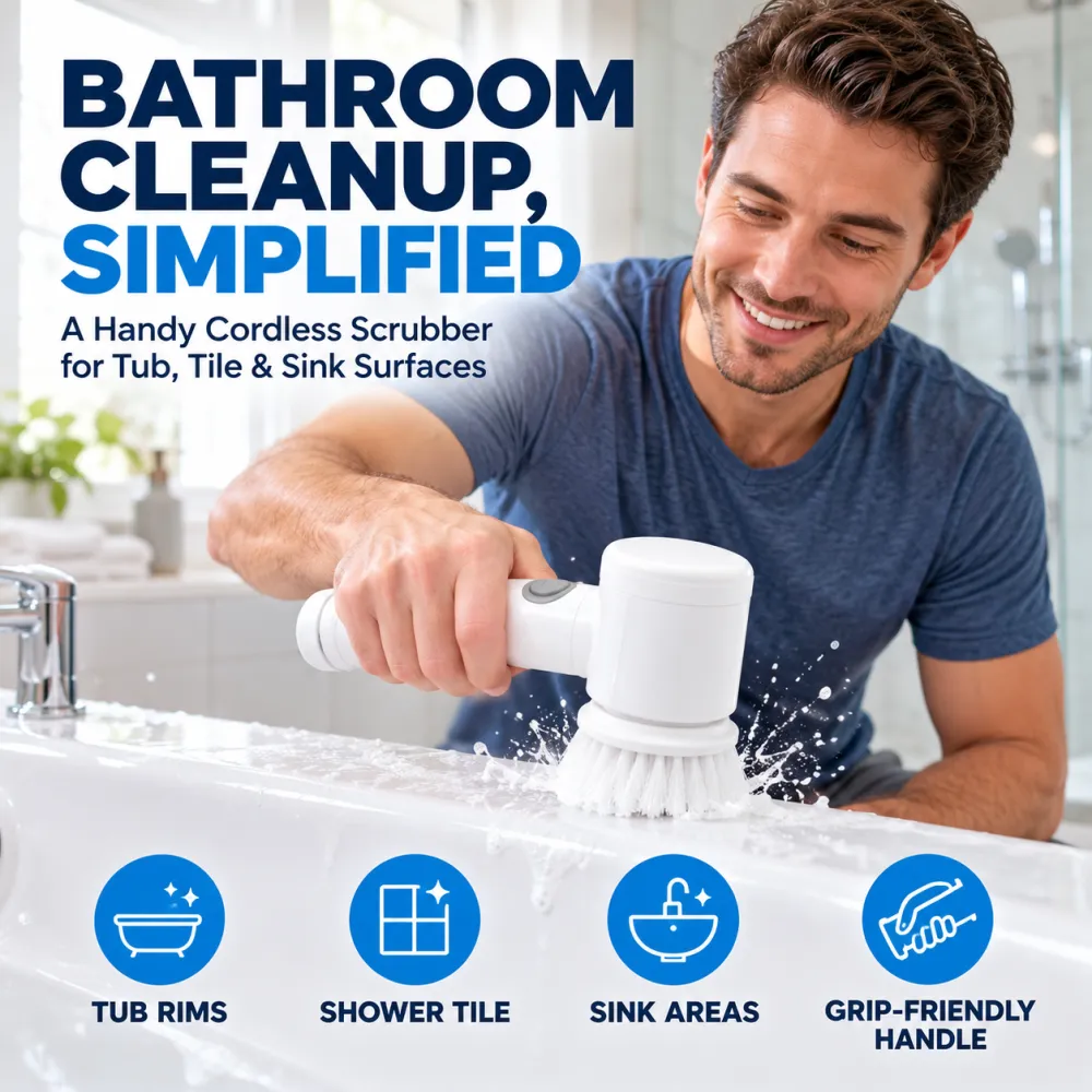 Electric Cordless Handheld Brush for Home Use