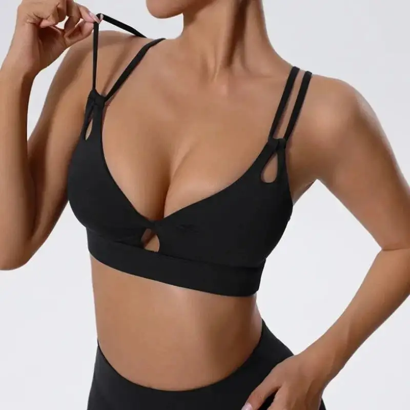Convertible-Strap V-Neck Sports Bra