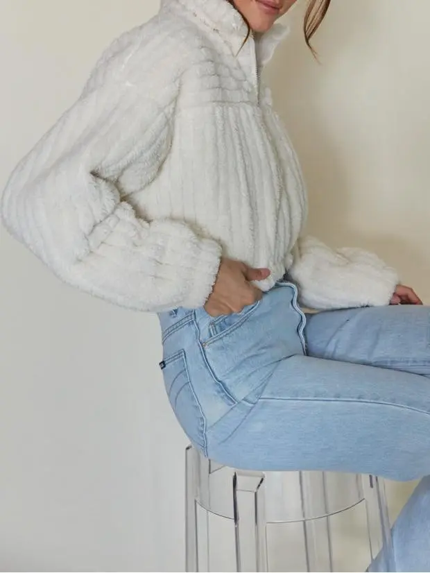 Cropped Plush Jacket