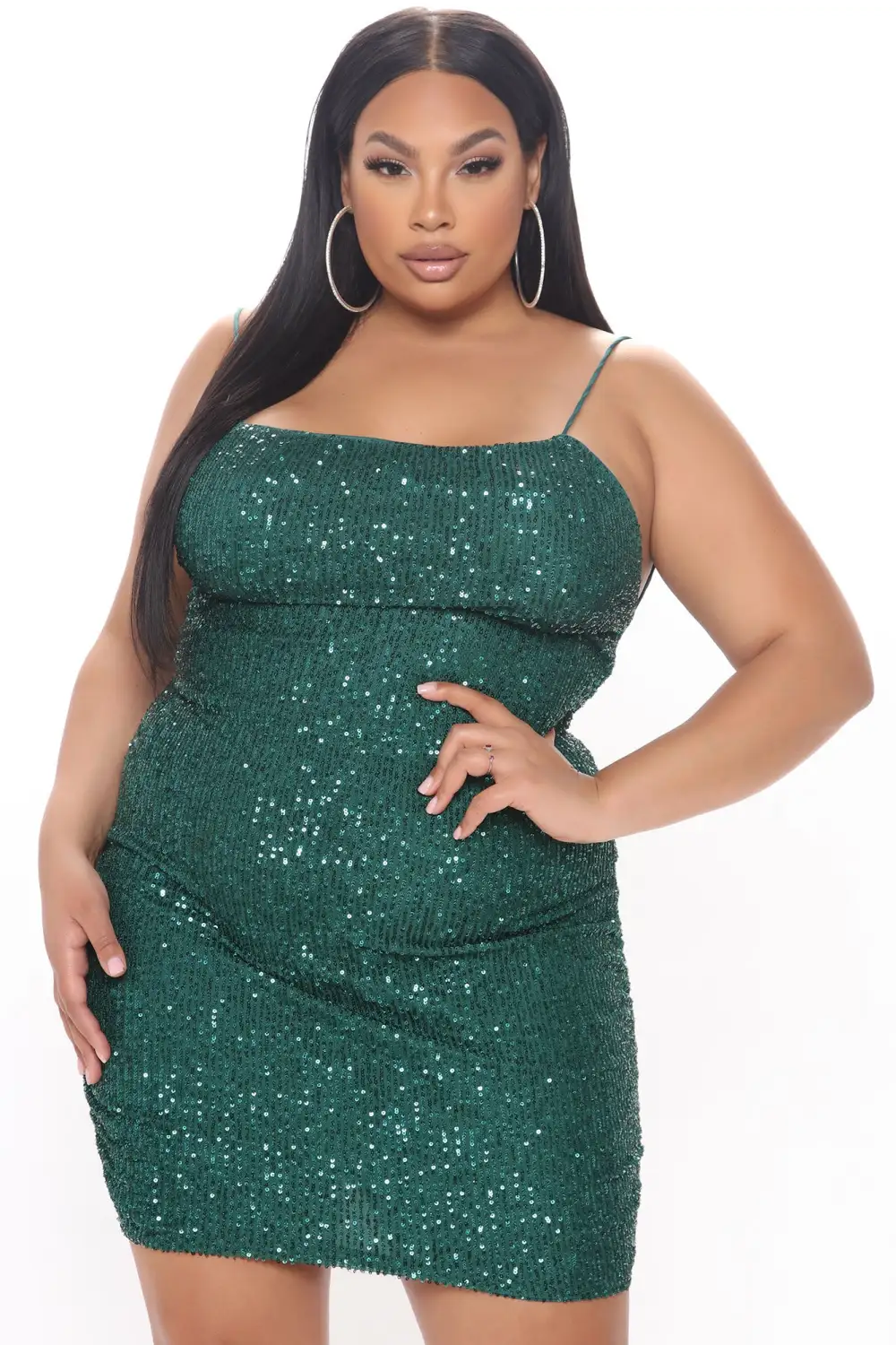 Shine Bright Sequin Mini Dress - Hunter
