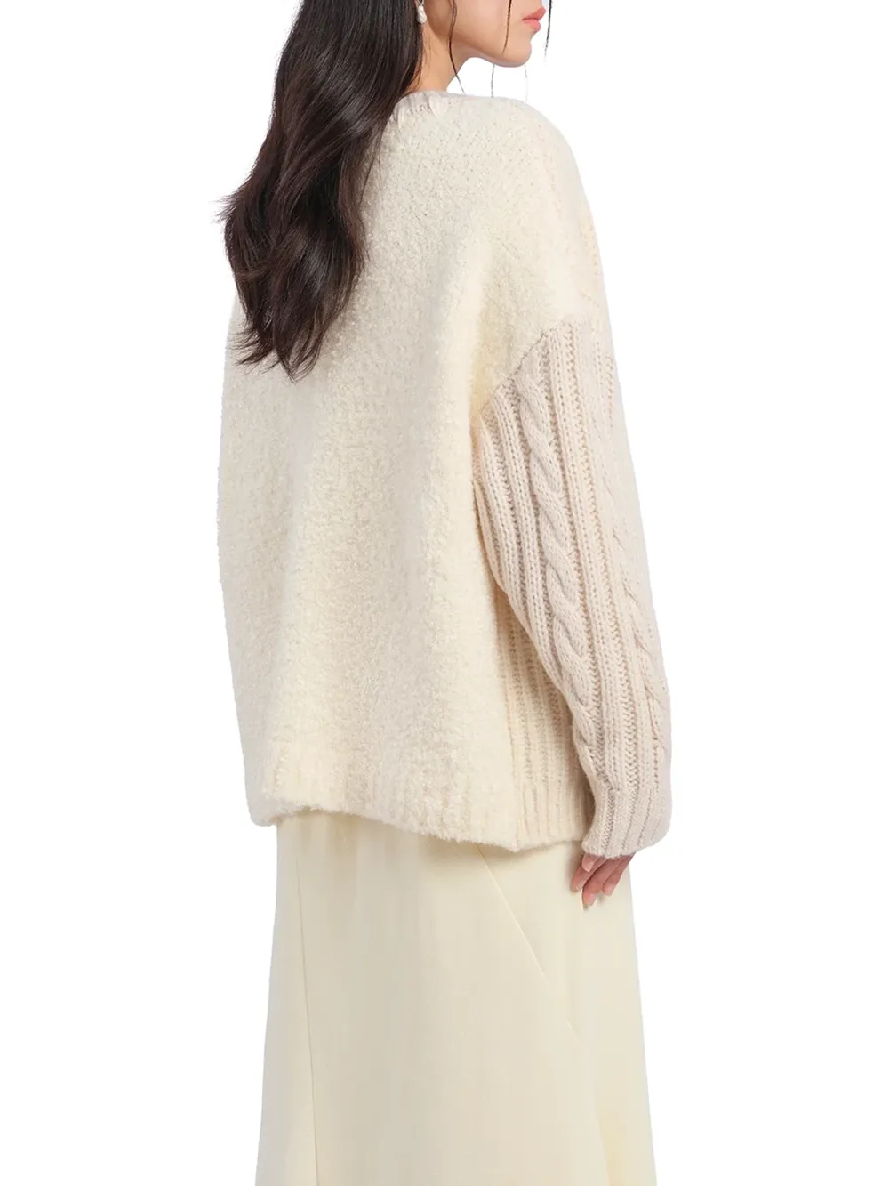 Contrast - Panel Knit Patchwork Cardigan