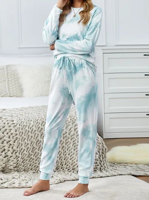 Casual Tie-Dye Pattern Lounge Set