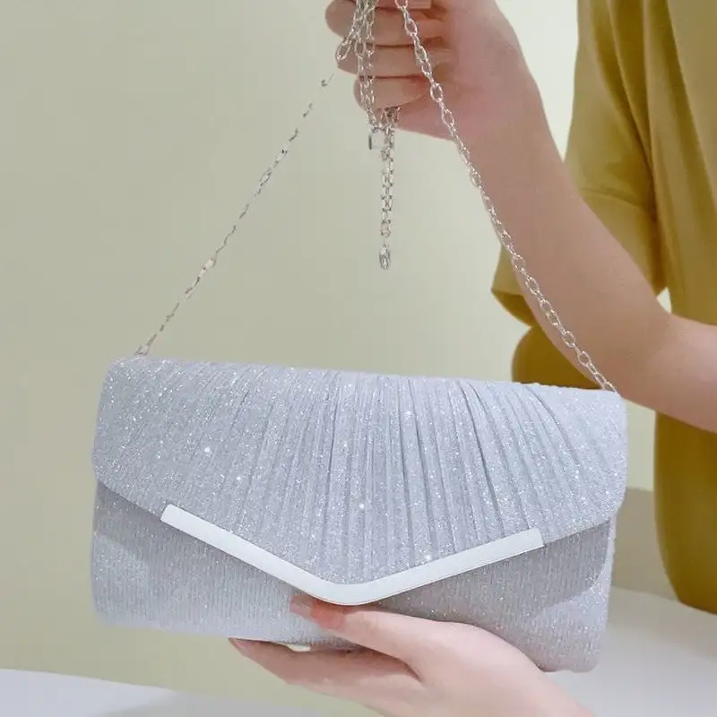 Compact Pleated Clutch Bag