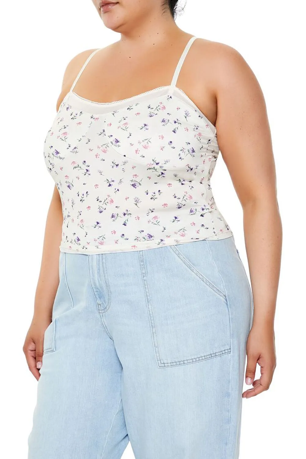Plus Size Ditsy Floral Print Cami
