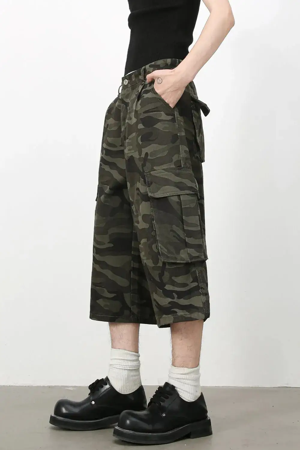 Utility Cotton Blend Casual Shorts