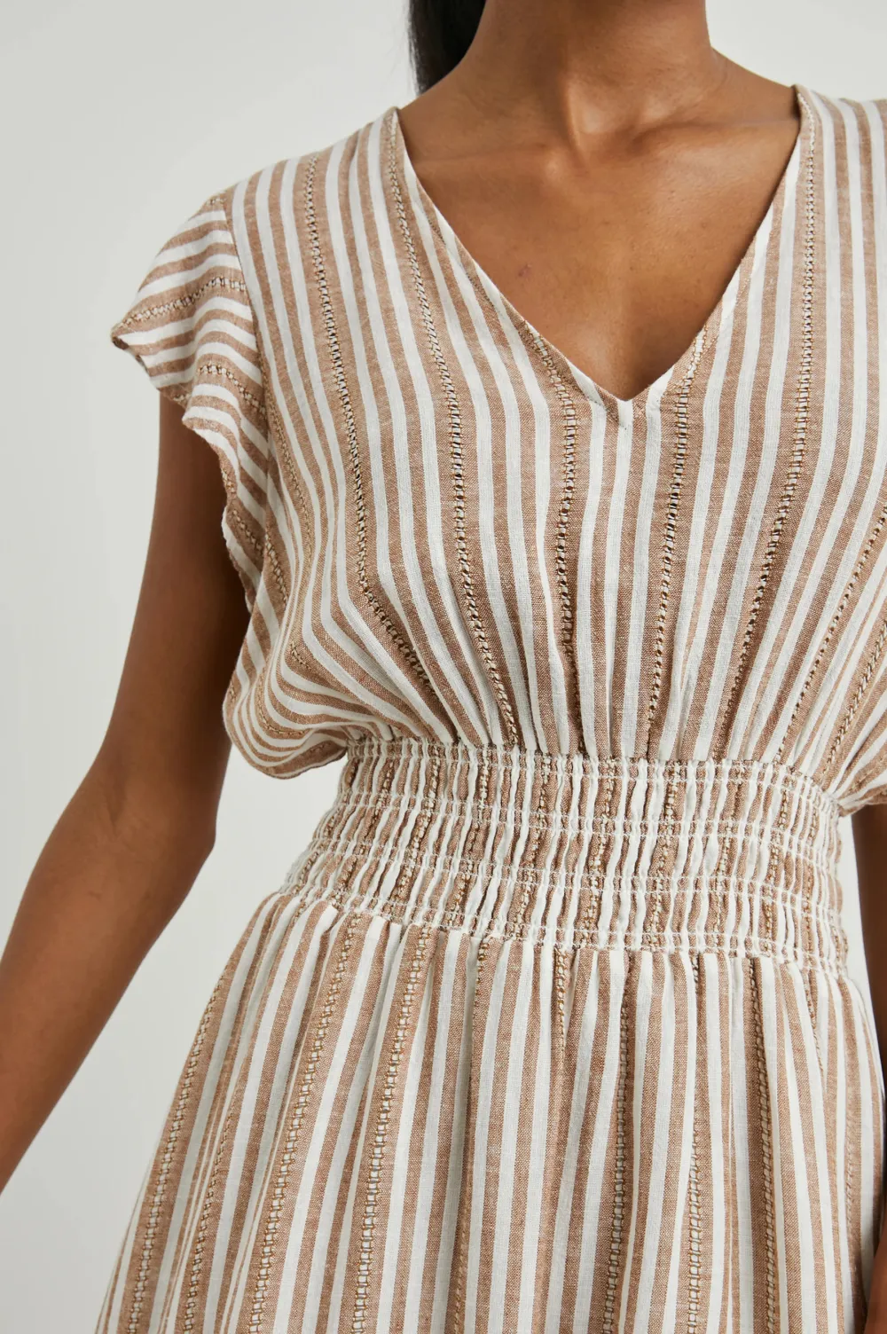 Striped Elastic Waist Slim-Fit Women's Dress