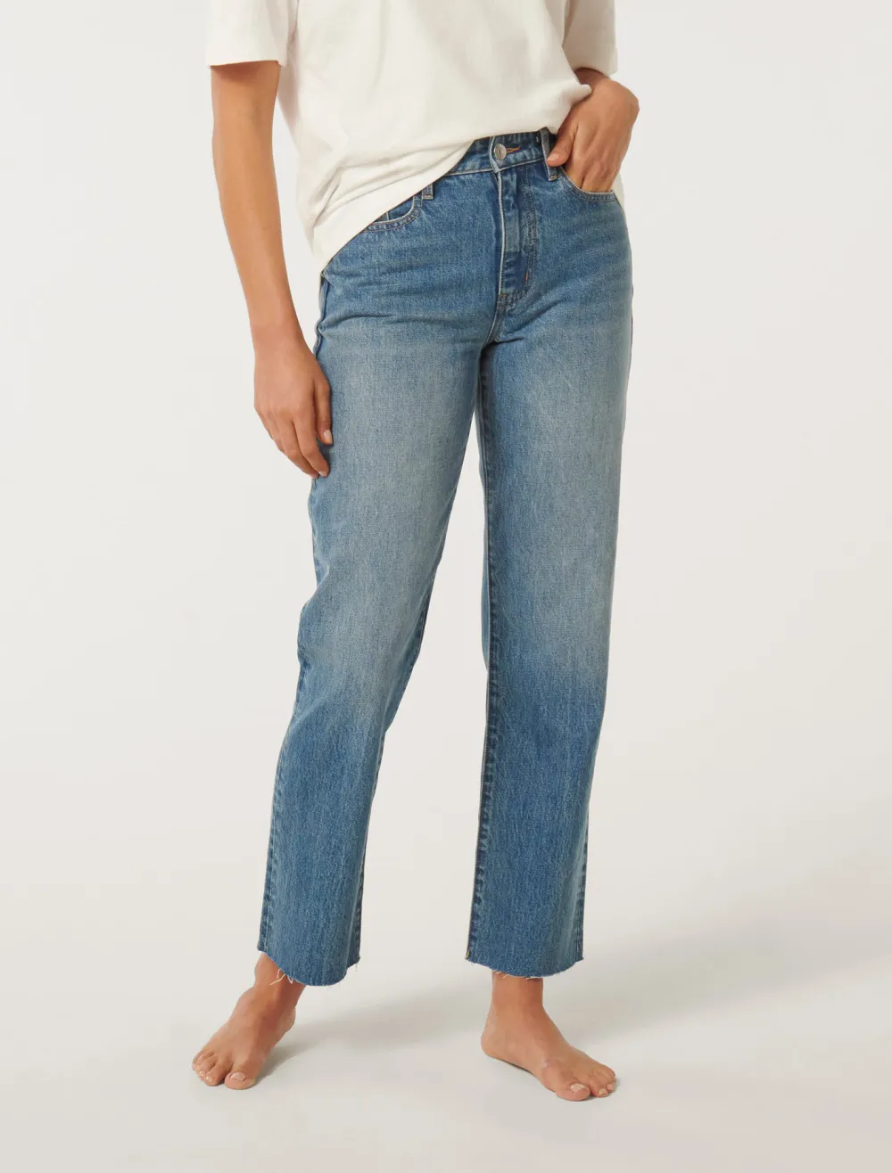 Ankle Blue Straight Jean