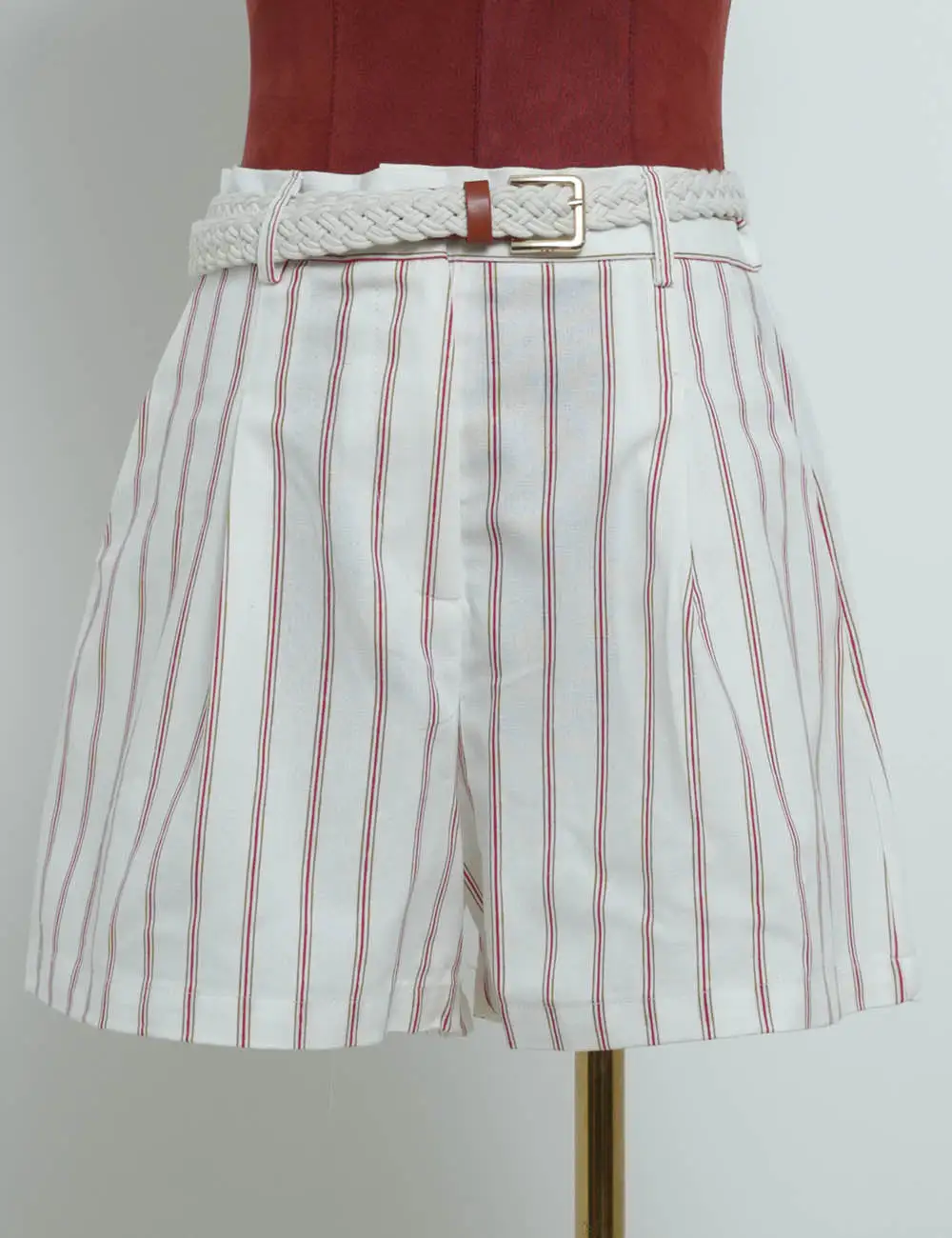 Chic Color Block Zip Open Shorts