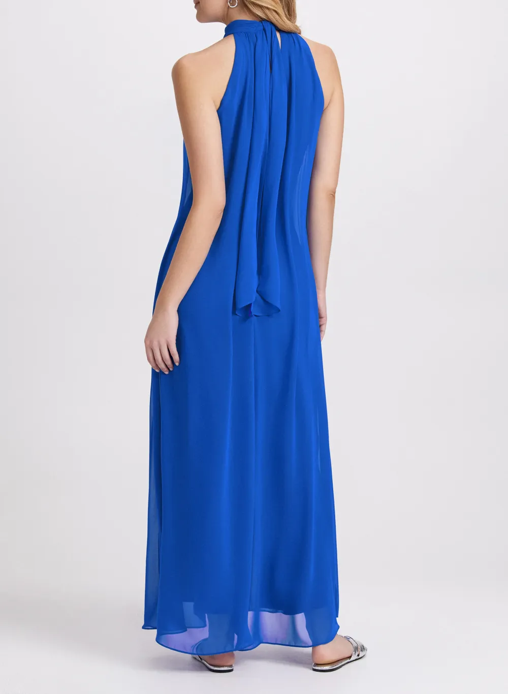 Off-the-Shoulder Chiffon And Icesilk Jumpsuit