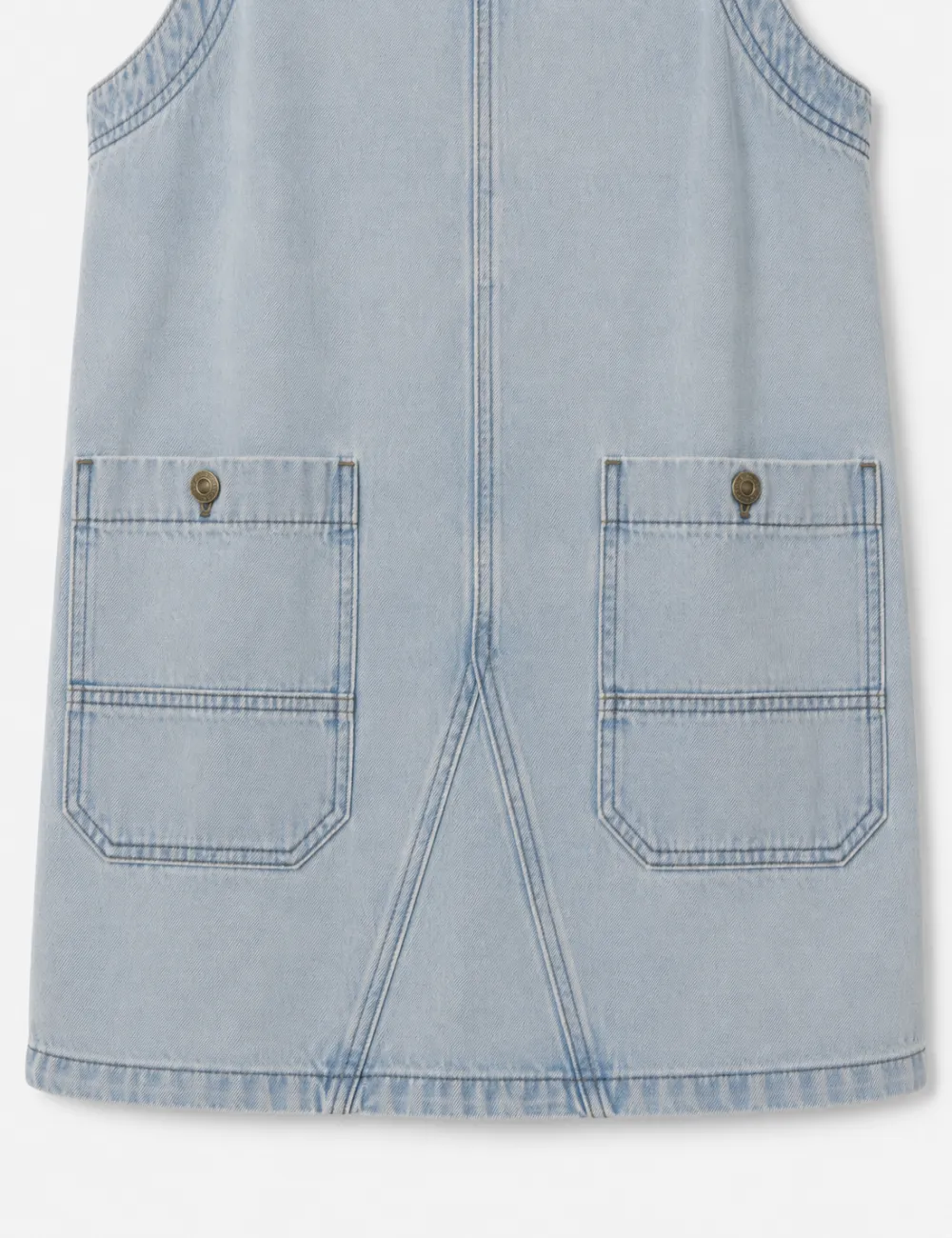 Casual Pocket Denim Mini Overall Dress