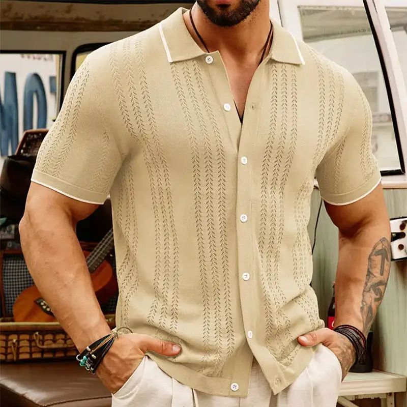 Jacquard Pattern Knit Shirt