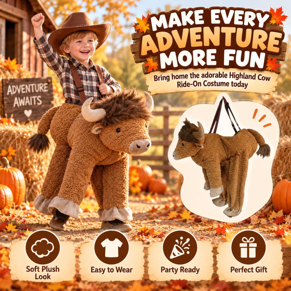Kids Ride-On Cowboy Bull Halloween Costume