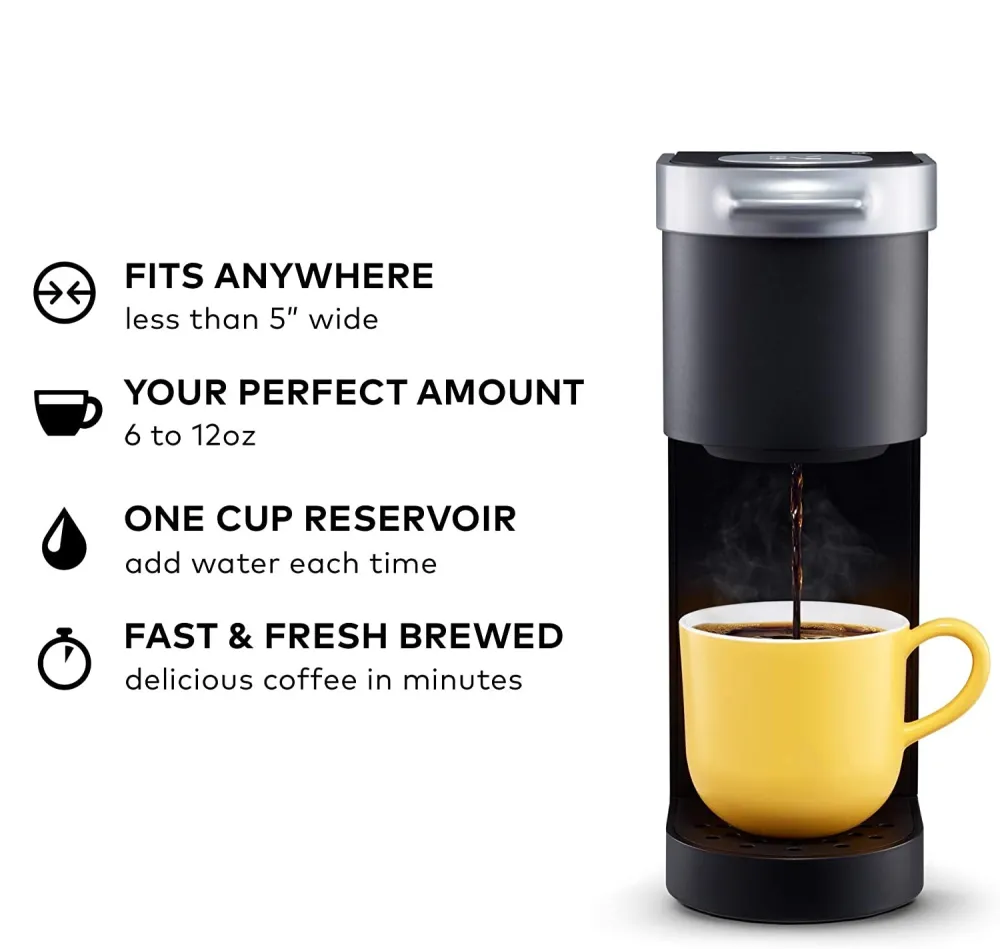 K-Mini Coffee Maker, Single Serve K-Cup Pod Coffee Brewer, 6 to 12 oz. Brew Sizes, Black