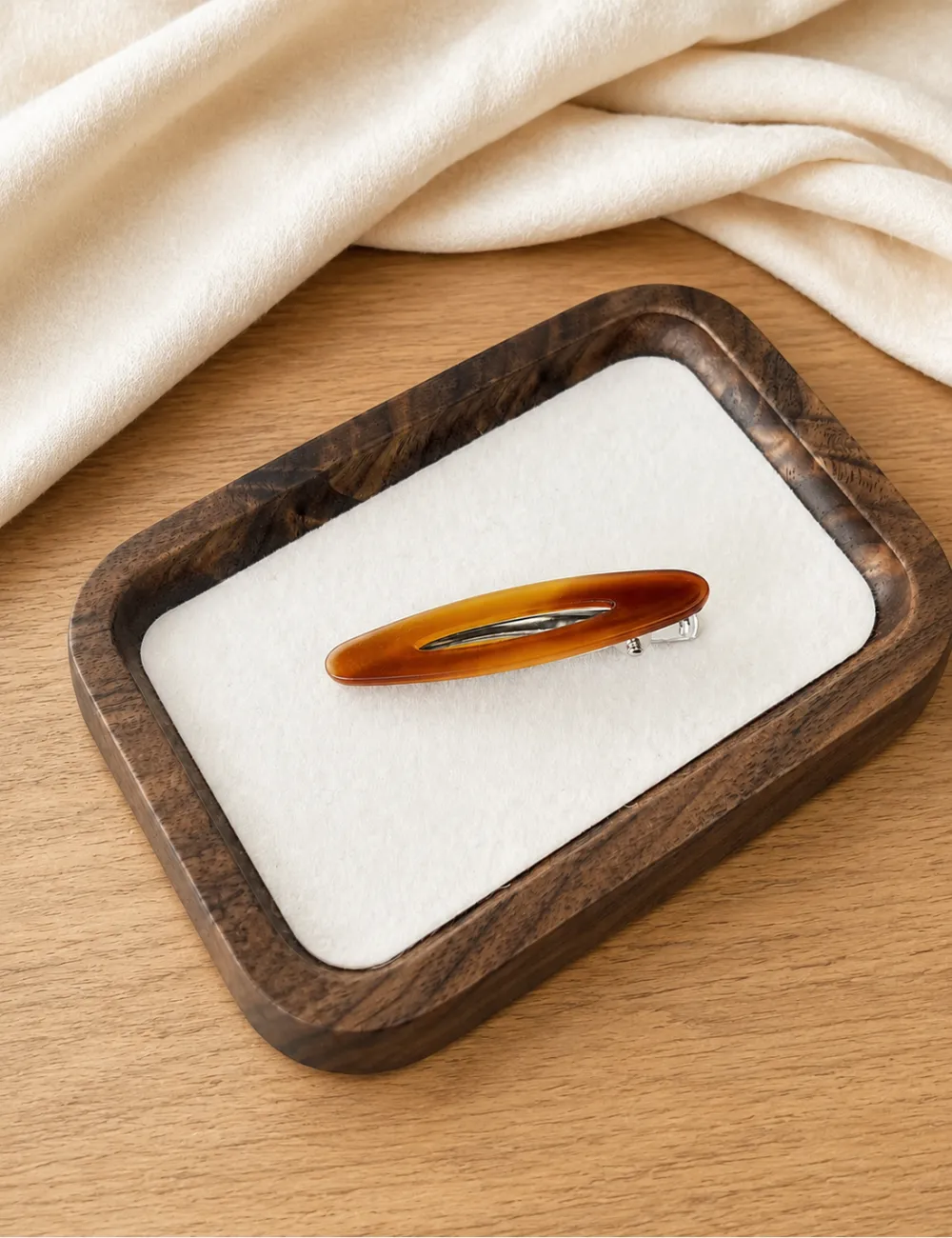 Elongated Slim Shape Marbled Hair Clip
