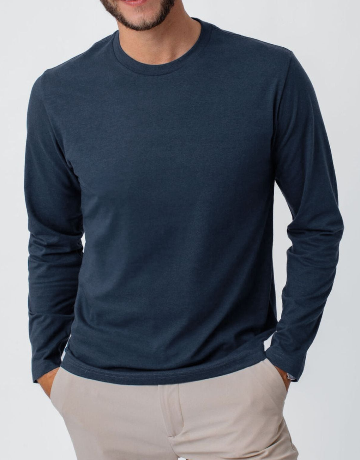 Indigo Blue Long Sleeve Crew Neck