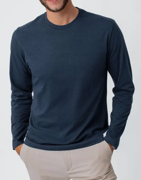 Indigo Blue Long Sleeve Crew Neck