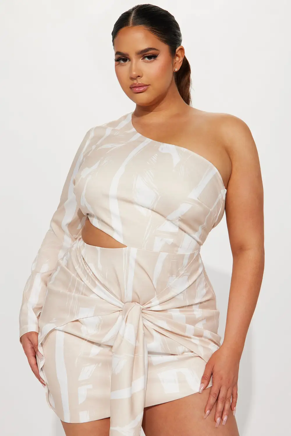 Annalisa Textured Mini Dress - Tan