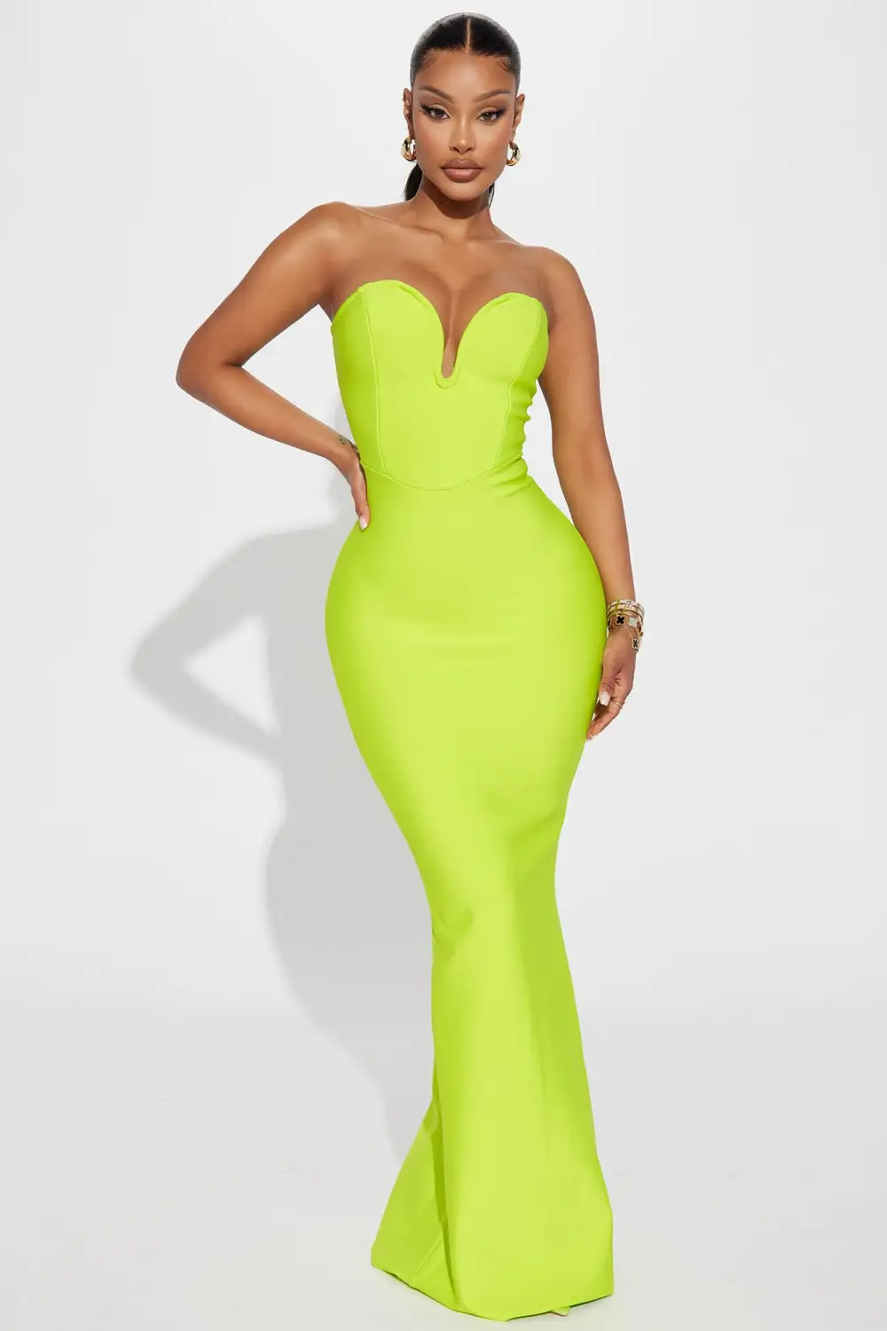 Lilah Bandage Maxi Dress - Lime