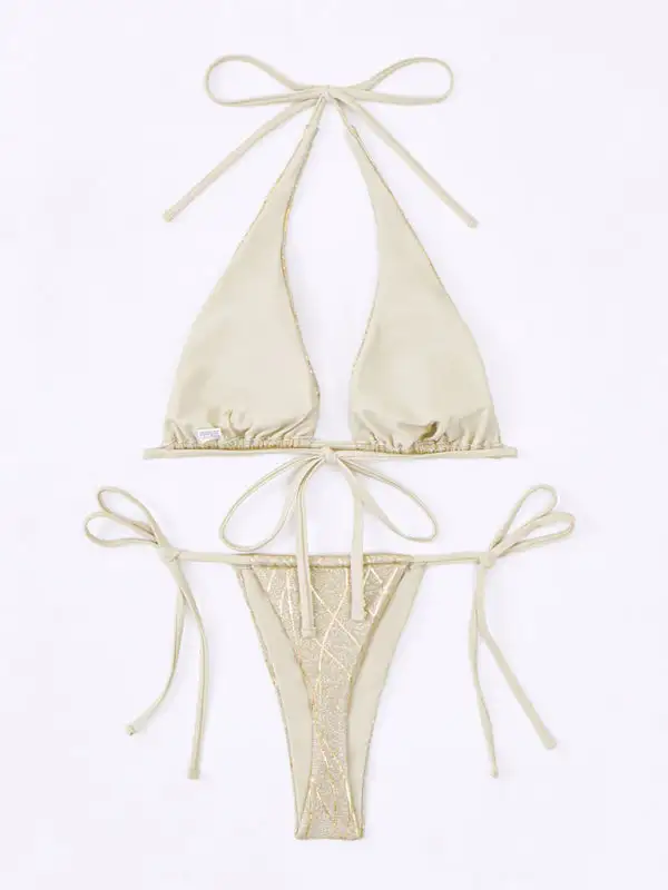 Glitter Statement Bikini Top Swim Set