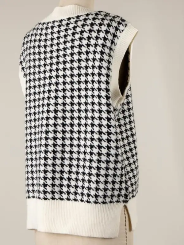 Layered Houndstooth Vest